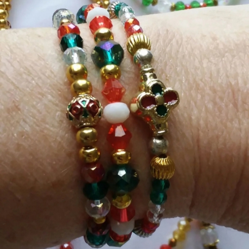 Christmas Bracelet Lot of 3 Holiday Festive